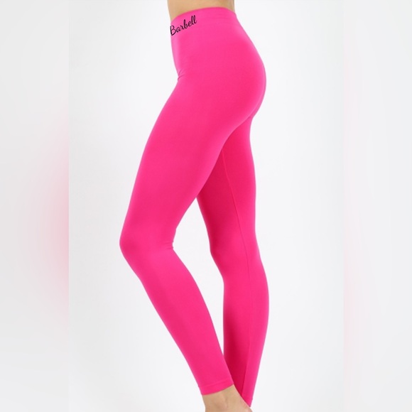 Pink Barbell Pants - Shocking Pink Seamless Spandex